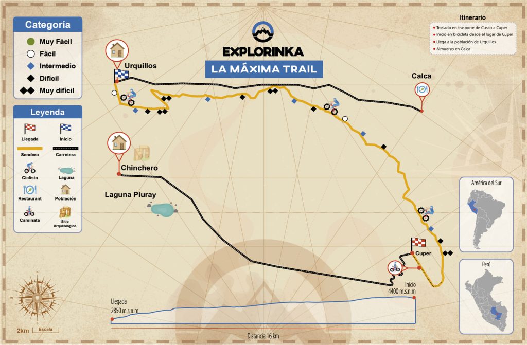 Mapa del tour La Máxima en MTB